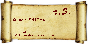 Ausch Sára névjegykártya